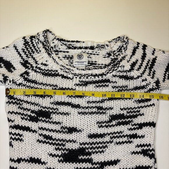 American Eagle Outfitters Womens Knit Sweater Round Neck Size XSmall Black White - Picture 5 of 8